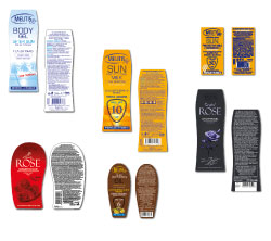 PVC етикети за слънцезащитни продукти